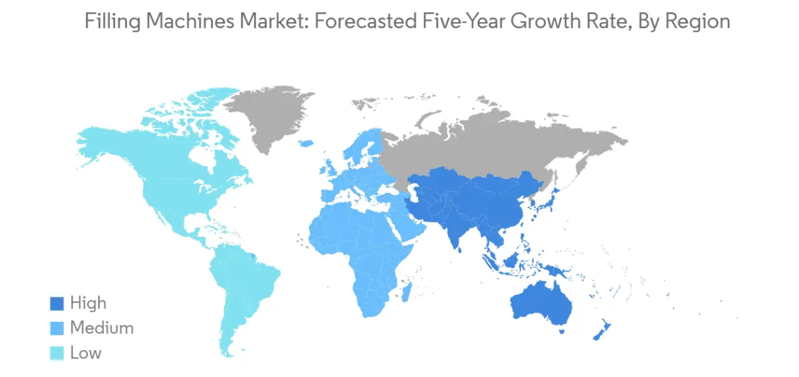 Market Analysis of Global Filling Machines Market: Forecasted Growth Rate by Region